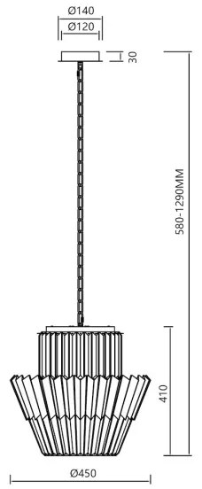 Csillár láncon DONNA 9xE14/40W/230V átm. 45 cm matt króm