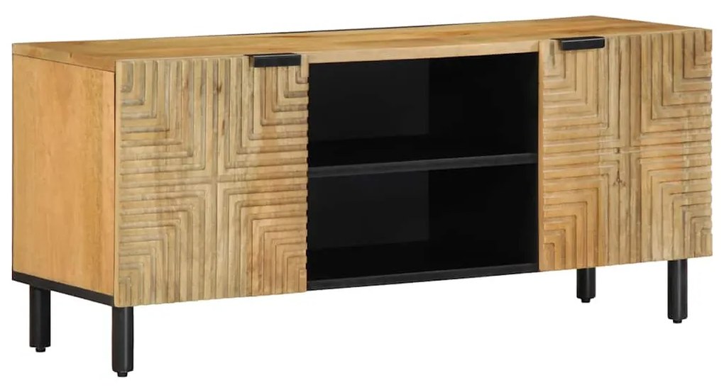 barna tömör mangófa TV-szekrény 105 x 33 x 46 cm