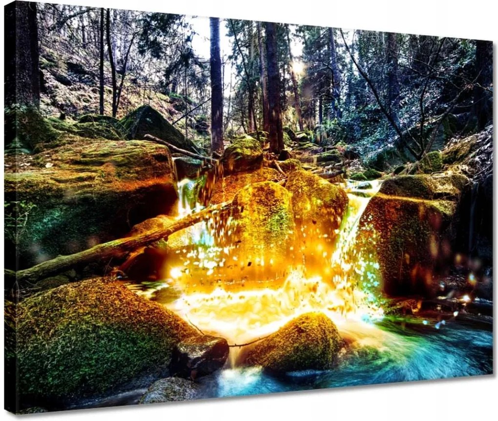 Vászonkép 40x30 Hegyi vízesés Tájkép