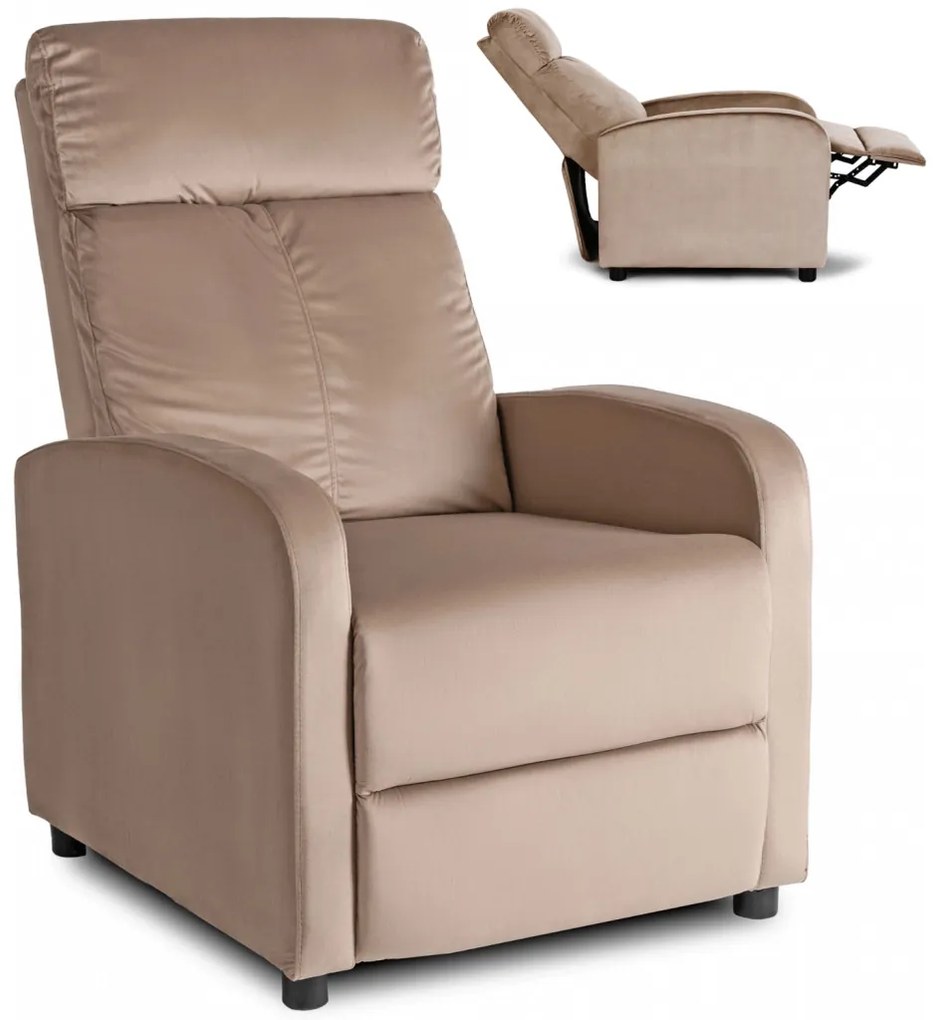 TV és Relaxfotel Bézs Bársony Kárpittal. DANNY