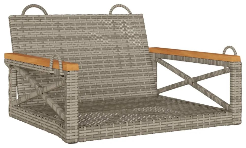 szürke polyrattan hintapad 63 x 62 x 40 cm