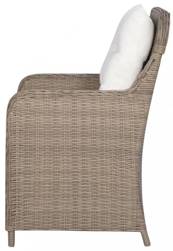 9 részes barna kültéri polyrattan étkezőgarnitúra párnákkal