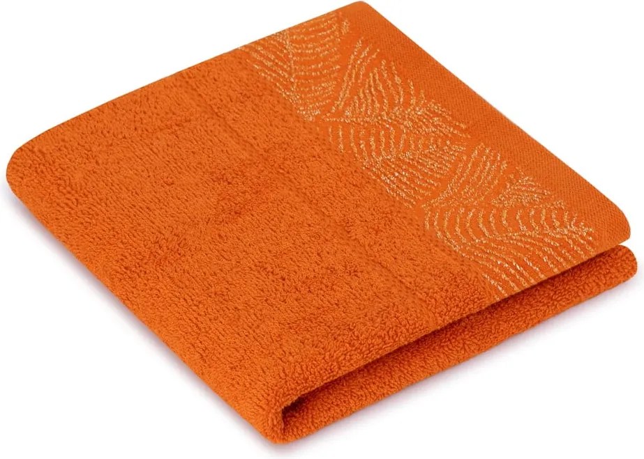 Narancssárga-bézs frottír pamut törölköző és fürdőlepedő készlet 6 db-os Bellis – Restilo