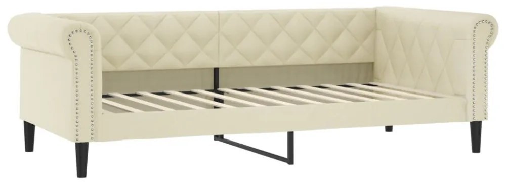krémszínű műbőr kanapéágy 80 x 200 cm