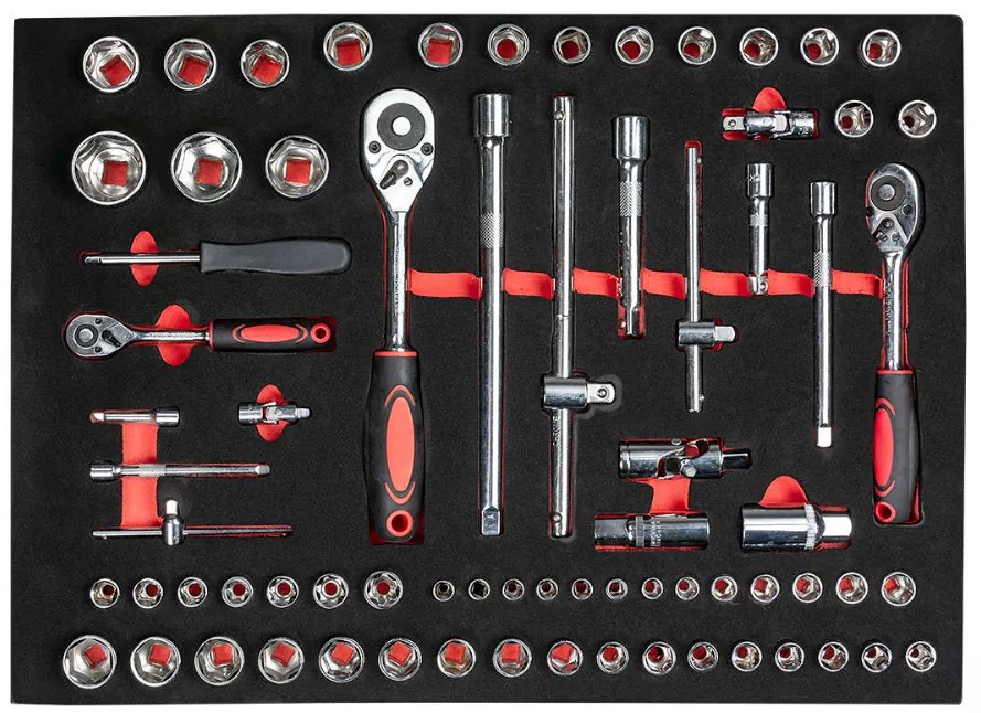 Professzionális műhely kocsi / szekrény szerszámokkal 196db REDATS - 7 fiók Red/Black