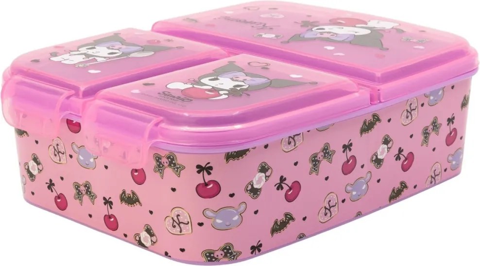 Hello Kitty Kuromi több rekeszes uzsonnás doboz, szendvicsdoboz