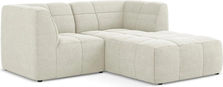 Bézs buklé sarokkanapé (jobb oldali-heverő résszel) Aloha – Makamii