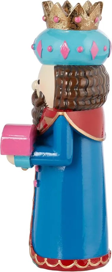 X-MAS dekor figura király kék 20 cm
