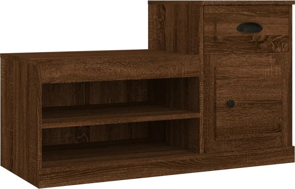vidaXL barna tölgyszínű szerelt fa cipősszekrény 100x42x60 cm