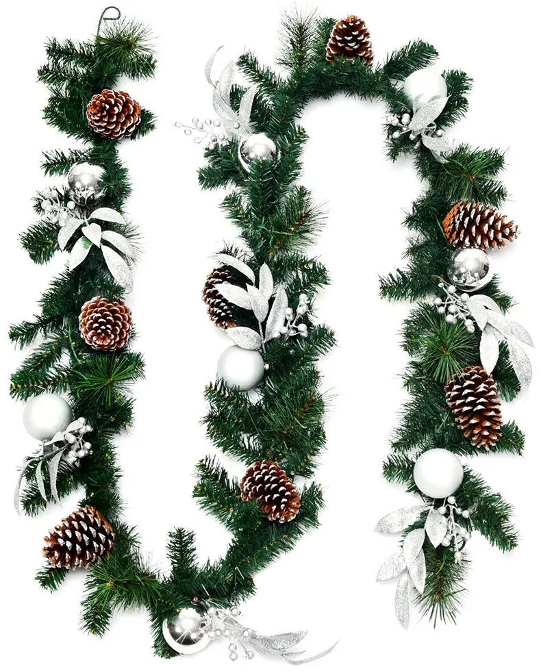 Karácsonyi girland,50 meleg LED-es fénnyel 2,7m