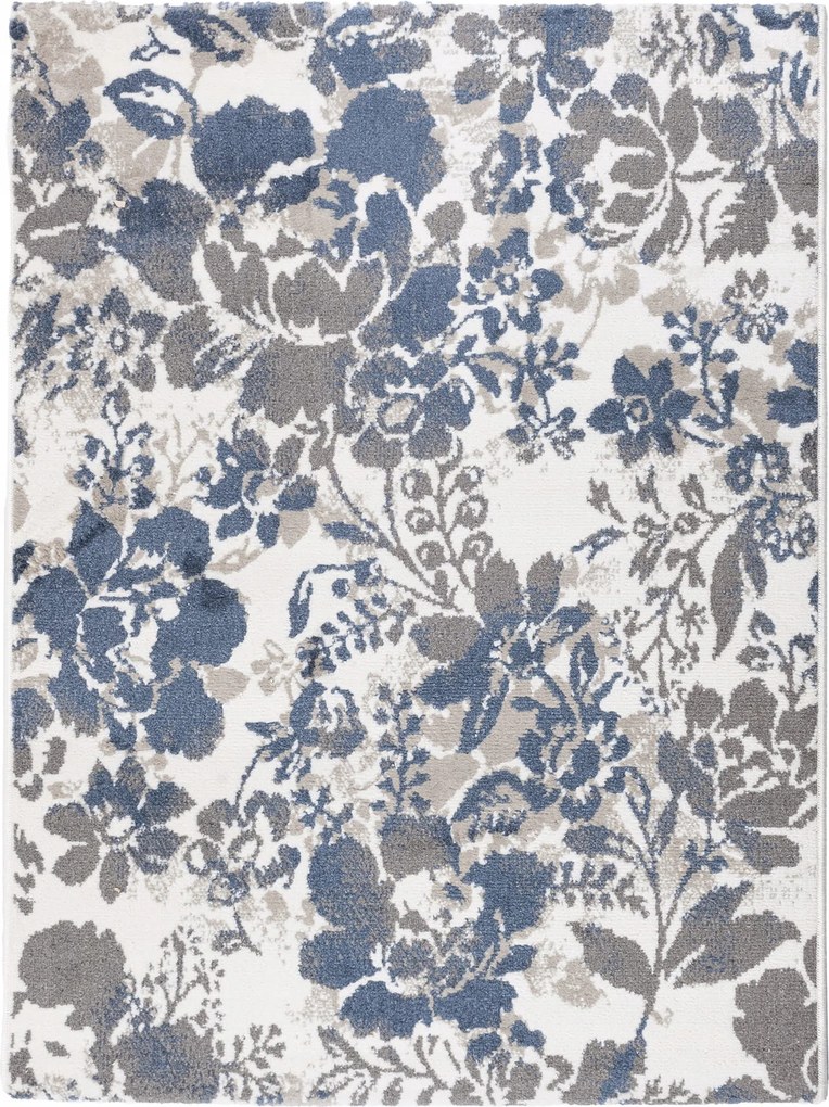 Dekorációs Szőnyeg Virágok Kék Nappali Hálószoba Szoba 120x160CM