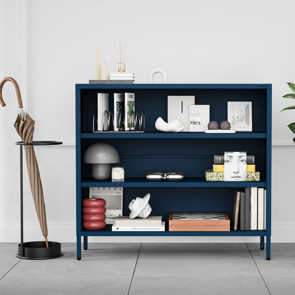 Alacsony polcos szekrény LUCA , 1000 x 900 x 350 mm, Modern: sötétkék