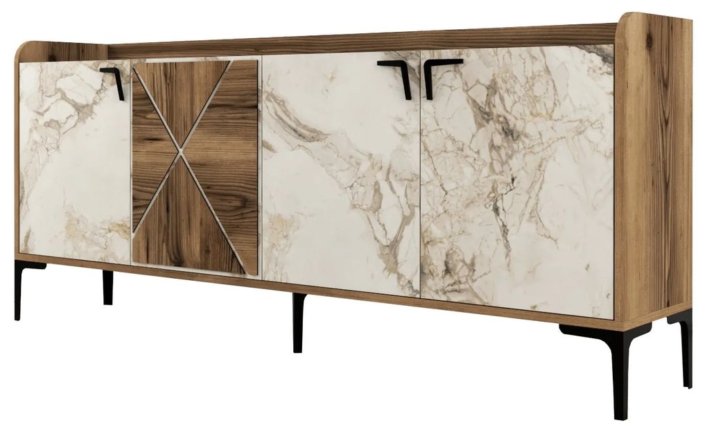 Konzolasztal Venedik - Diós, Fehér Marble