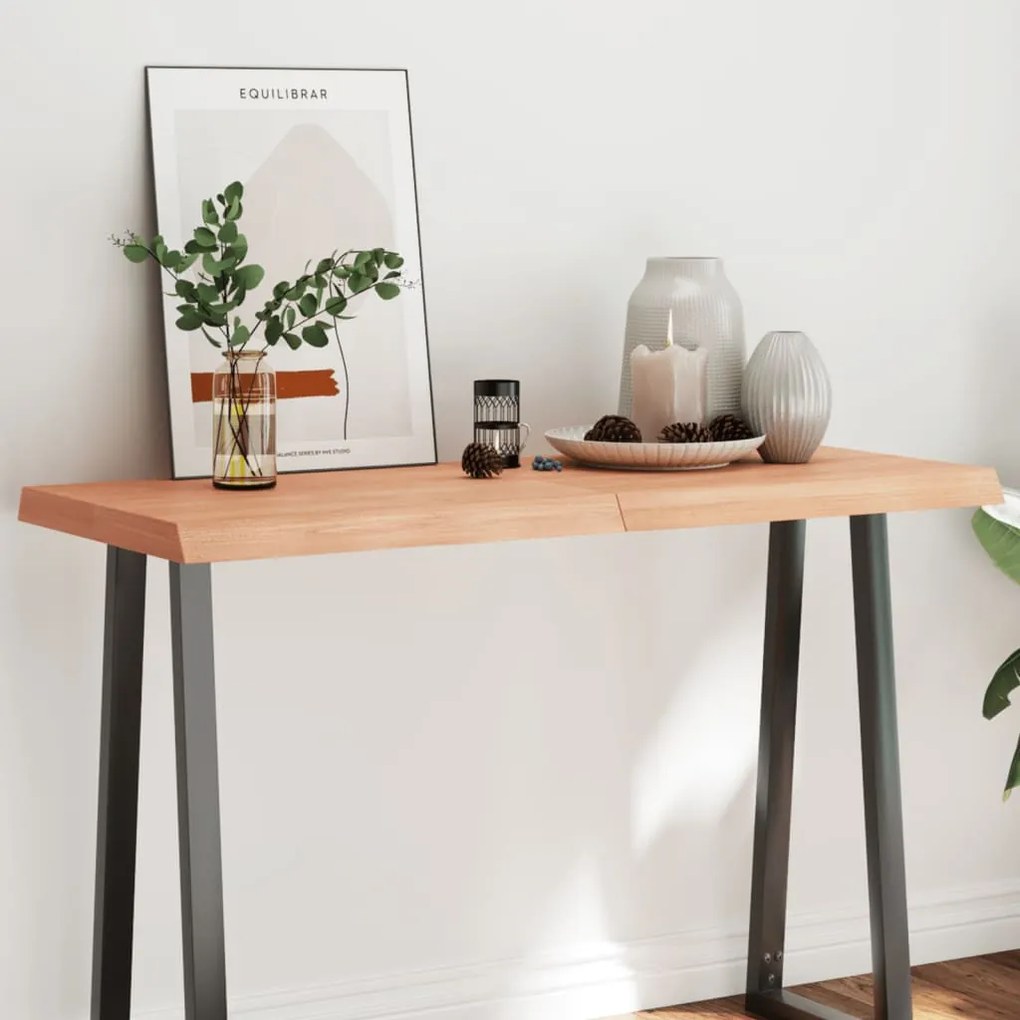világosbarna asztallap 120x50x(2-6)cm kezelt tömör élőszegélyes