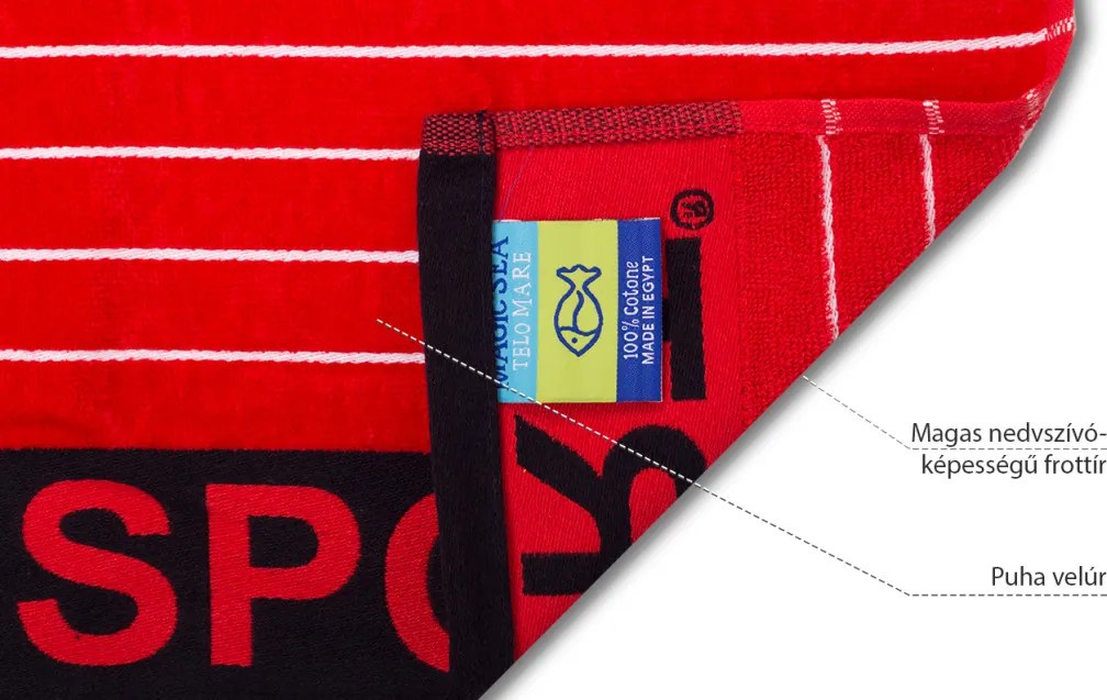 Sport Piros strandtörölköző