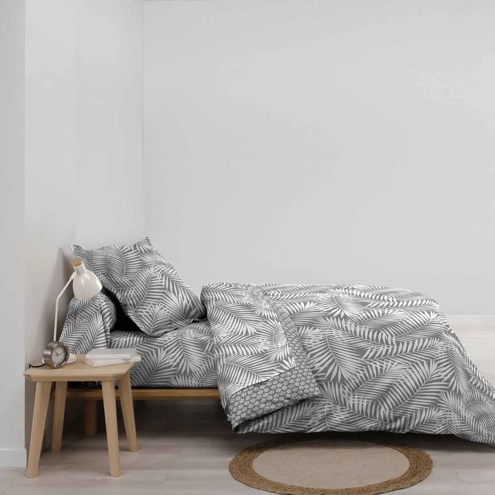 Szürke egyszemélyes pamut paplanhuzat 140x200 cm Botania – douceur d'intérieur