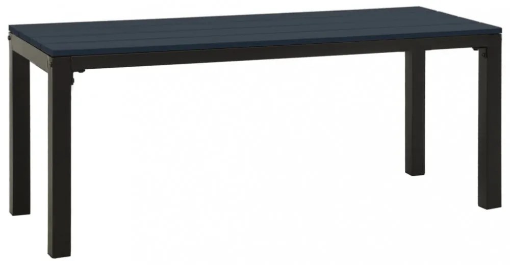 fekete acél és WPC kerti pad 110 cm