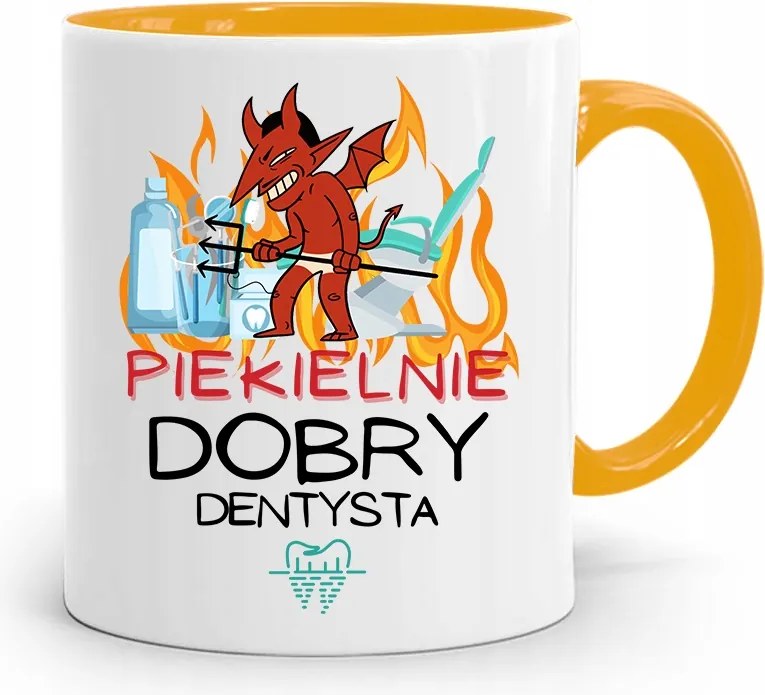 Sárga Fogorvos Ajándék Pokolian Jó, fényképes nyomattal