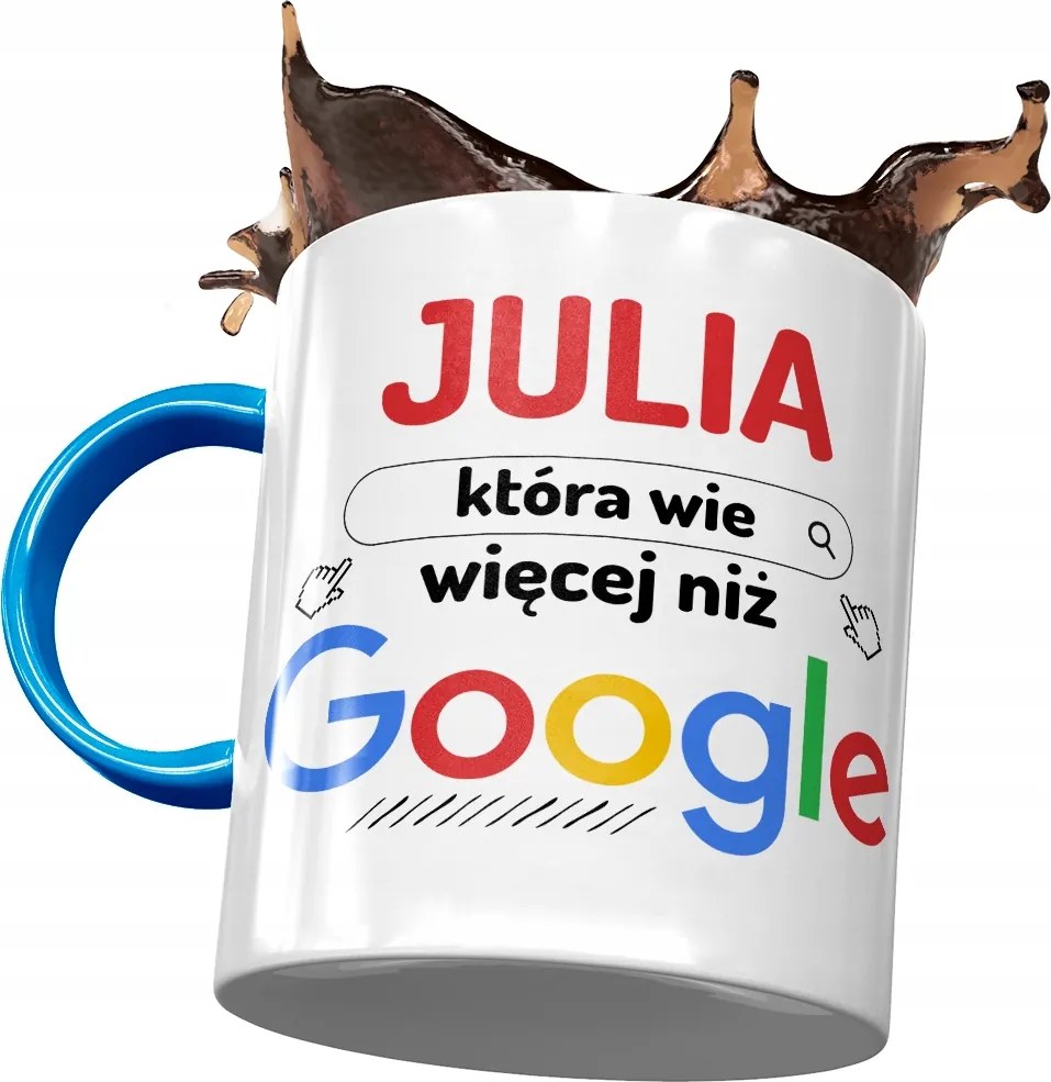 Kék bögre Júlia Barátnő Feleség Nyomtatott Fotóval