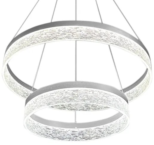 LED GALA függőlámpa kábelen 54W/230V, Ø 60 cm, ezüst