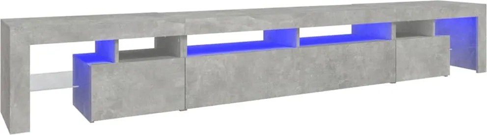 vidaXL betonszürke TV-szekrény LED lámpákkal 260x36,5x40 cm
