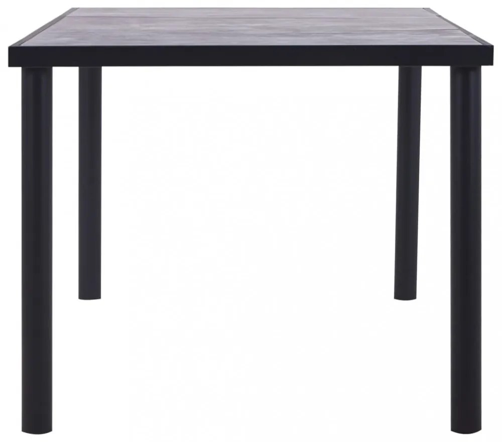 fekete és betonszürke MDF étkezőasztal 200 x 100 x 75 cm