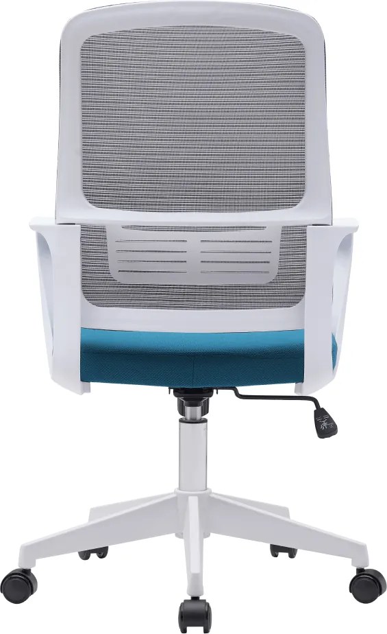 Irodai szék, szürke/petróleumzöld/fehér, SALOMO TYP 1