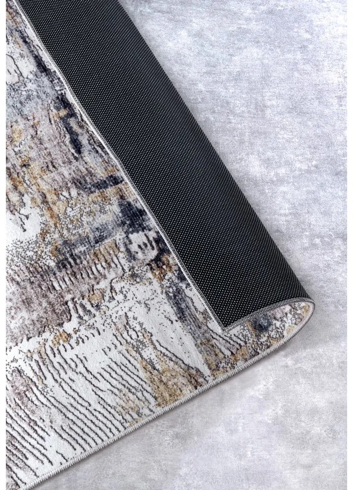 Világosszürke szőnyeg 120x160 cm Malard Anthracite Gold – Elle Decoration