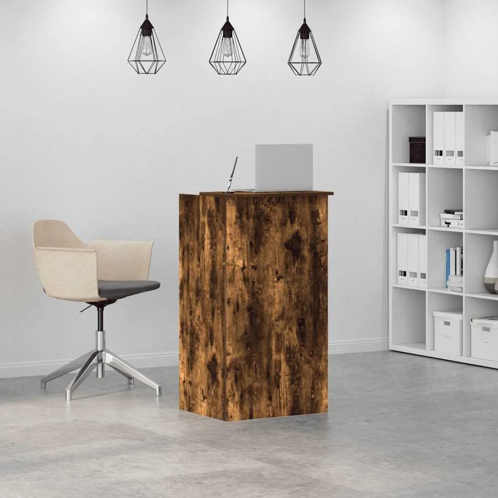 recepciós pult füstös tölgy 55x50x103,5 cm szerelt fa