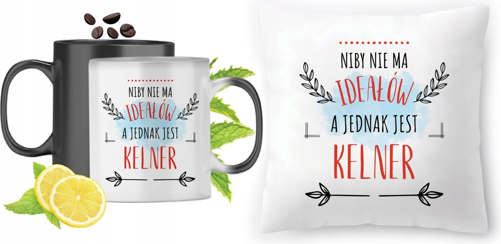 Pincérnek Varázsbögre Nyomtatott Párna Szett Fotóval