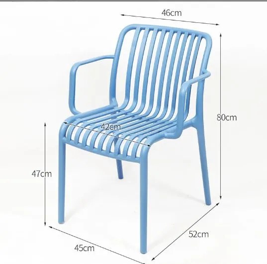 Műanyag szék TREGO kartámaszokkal, kék