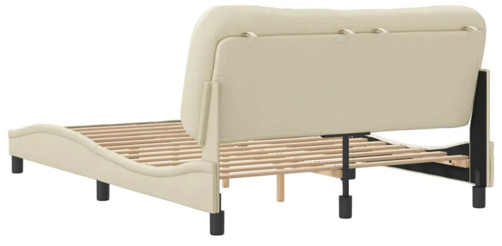 krémszínű szövet ágykeret matrac nélkül Hvar 140 x 200 cm