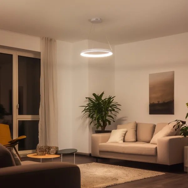 Brilagi - LED dimmelhető kábeles csillár FALCON SLIM LED/42W/230V Ø 50 cm fehér + távirányító