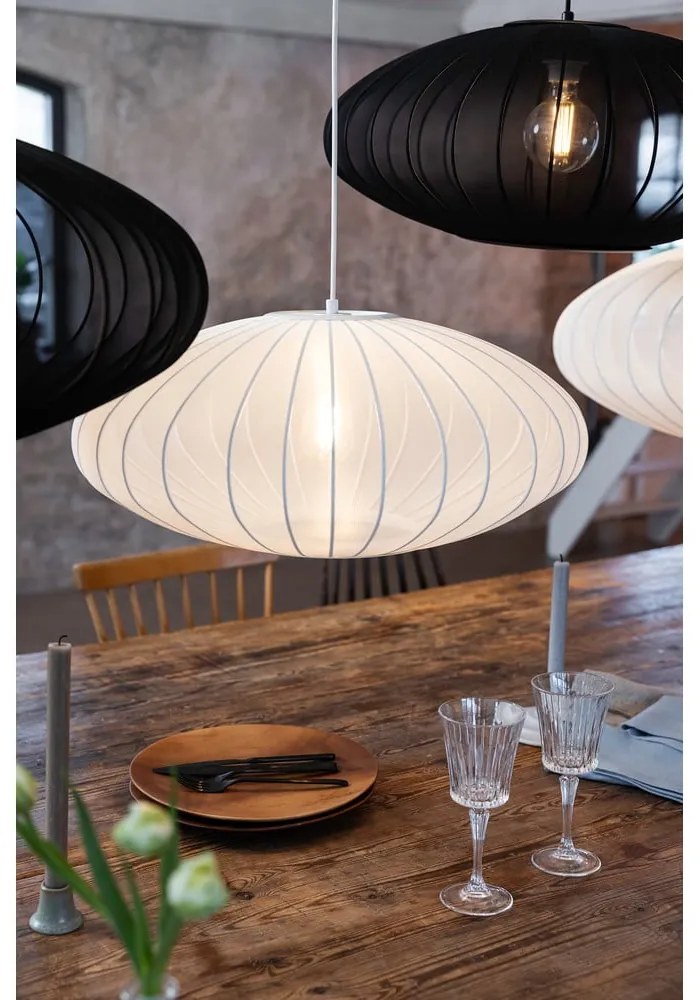 Fehér függőlámpa textil búrával ø 60 cm Florence – Markslöjd