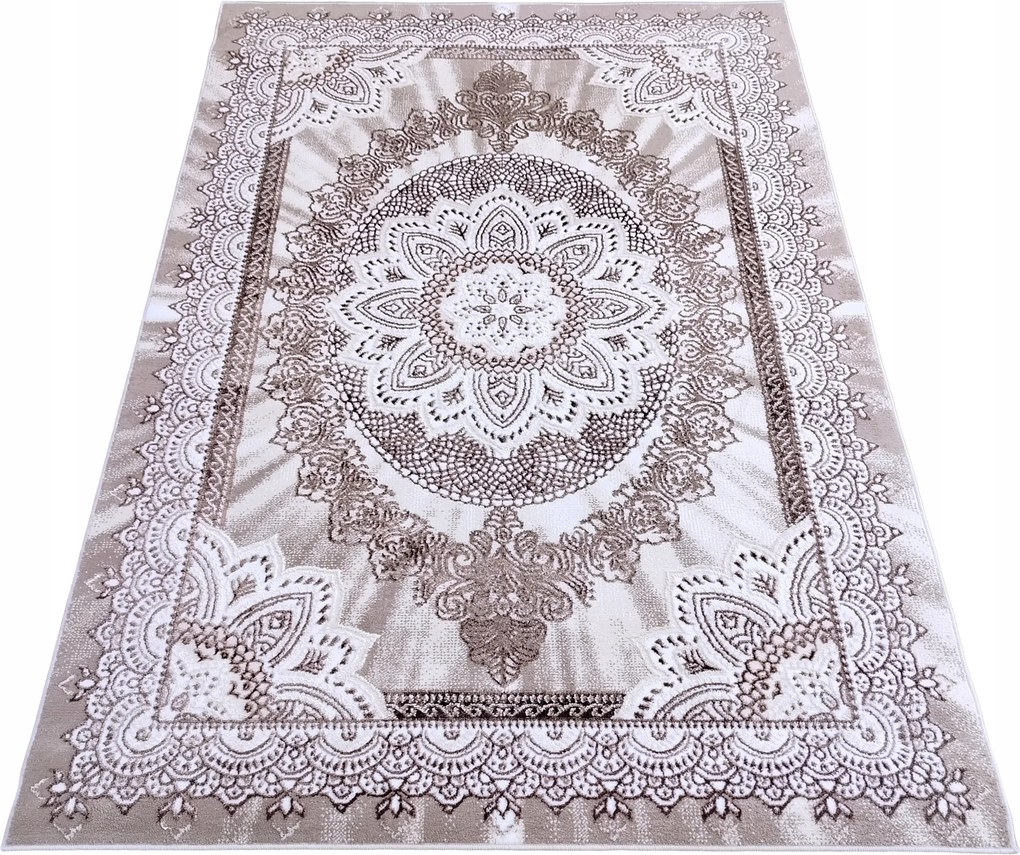 Szőnyeg 160x220 Vintage Barna Klasszikus Nappali Puha Kétszintes