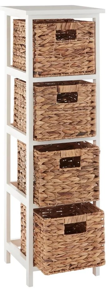 Fehér-natúr színű paulownia fürdőszobai polcos állvány 32x100 cm Padstow – Premier Housewares