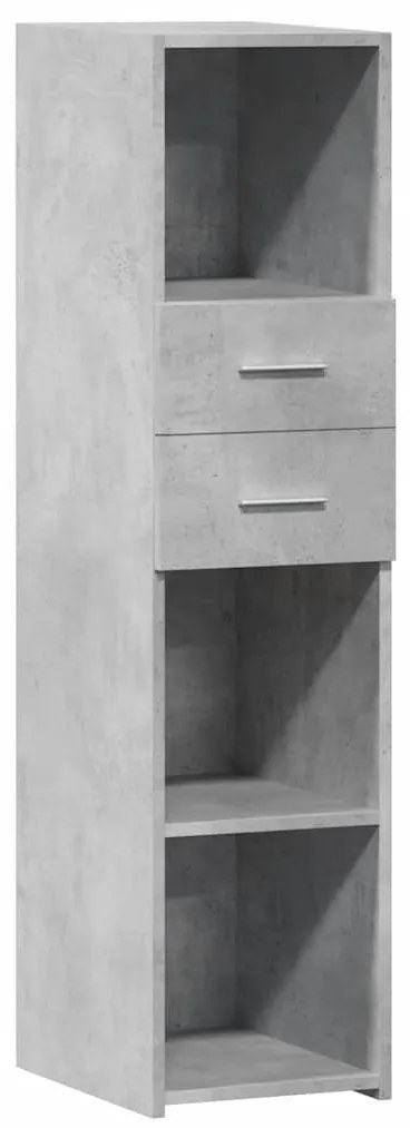 betonszürke szerelt fa magasszekrény 30 x 42,5 x 124 cm