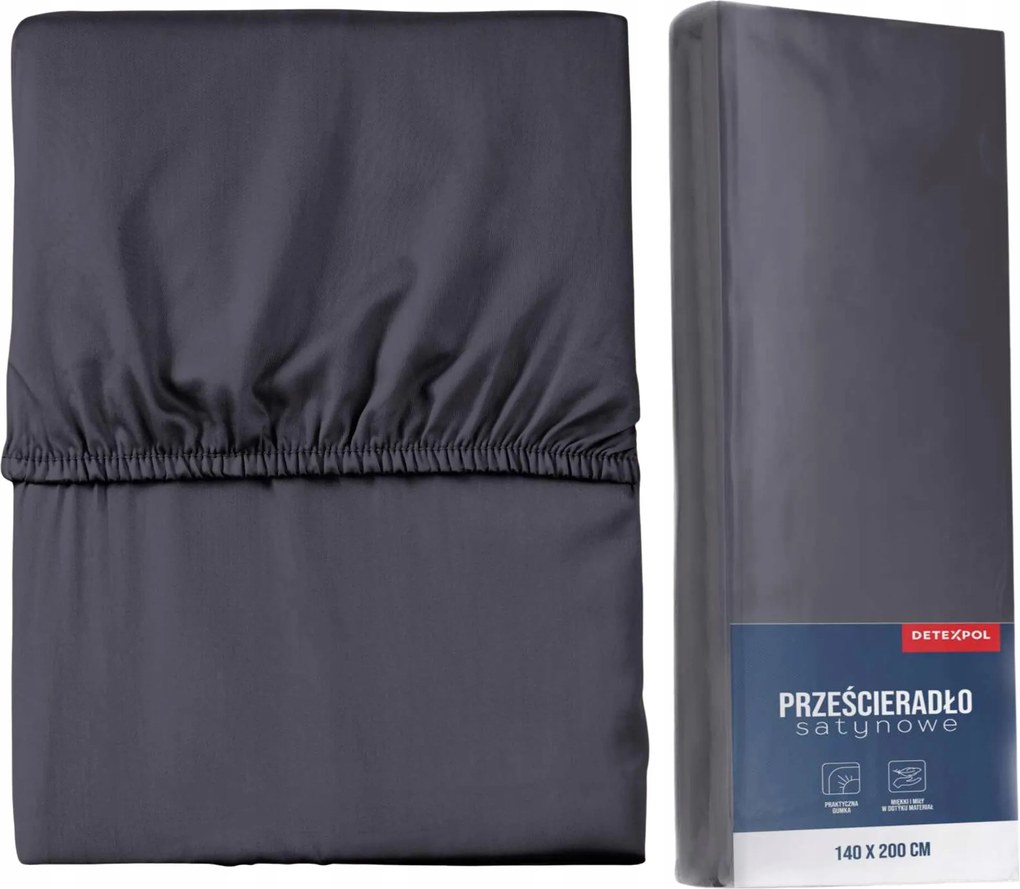 Mikroszatén Gumis Lepedő 180x200 Grafit