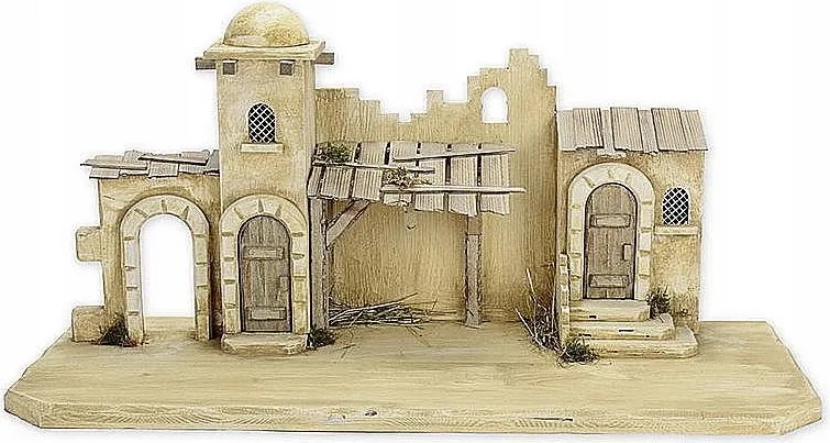 Karácsonyi betlehem 70x29x32cm 9-11cm-es figurákhoz