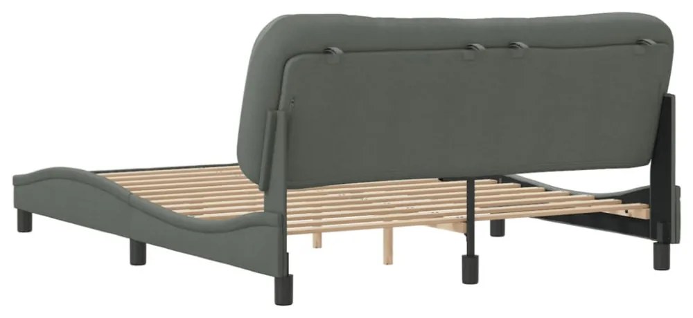 sötétszürke szövet ágykeret matrac nélkül Hvar 160 x 200 cm