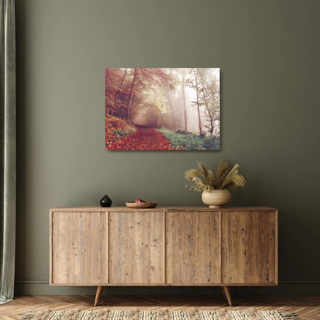 Kép - Őszi séta az erdőben (üvegen) (70x50 cm)