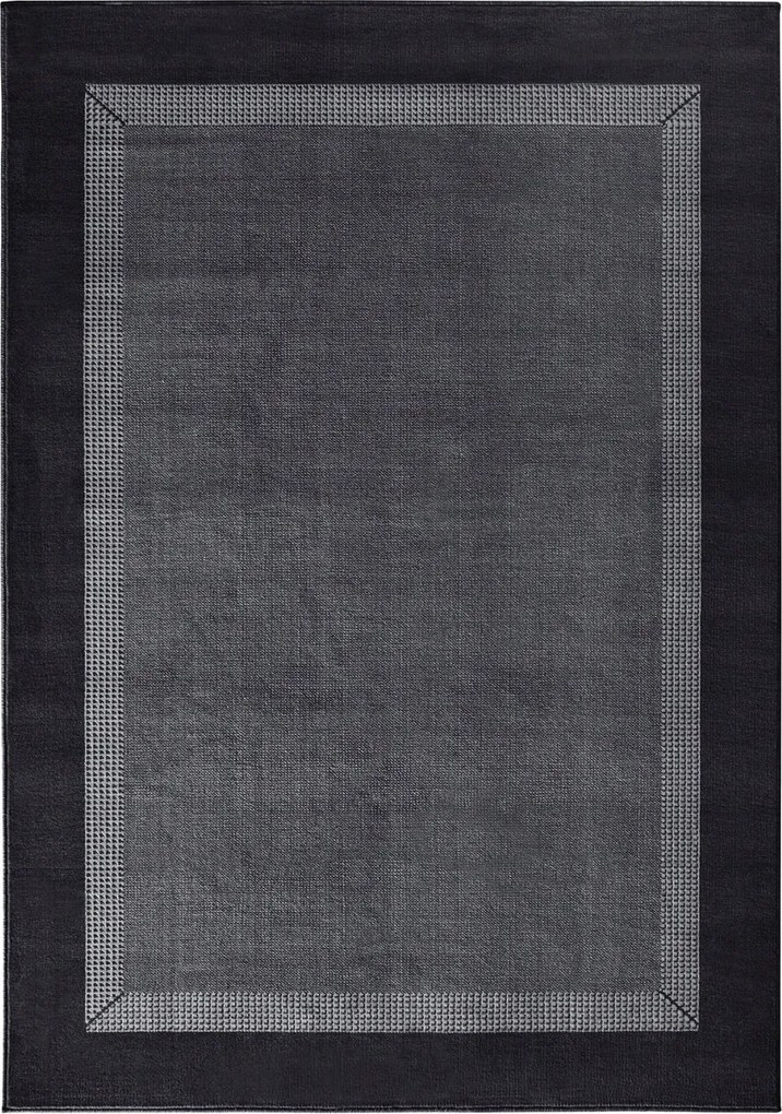 Modern szőnyeg nappaliba 120x170cm, fekete-szürke kerettel