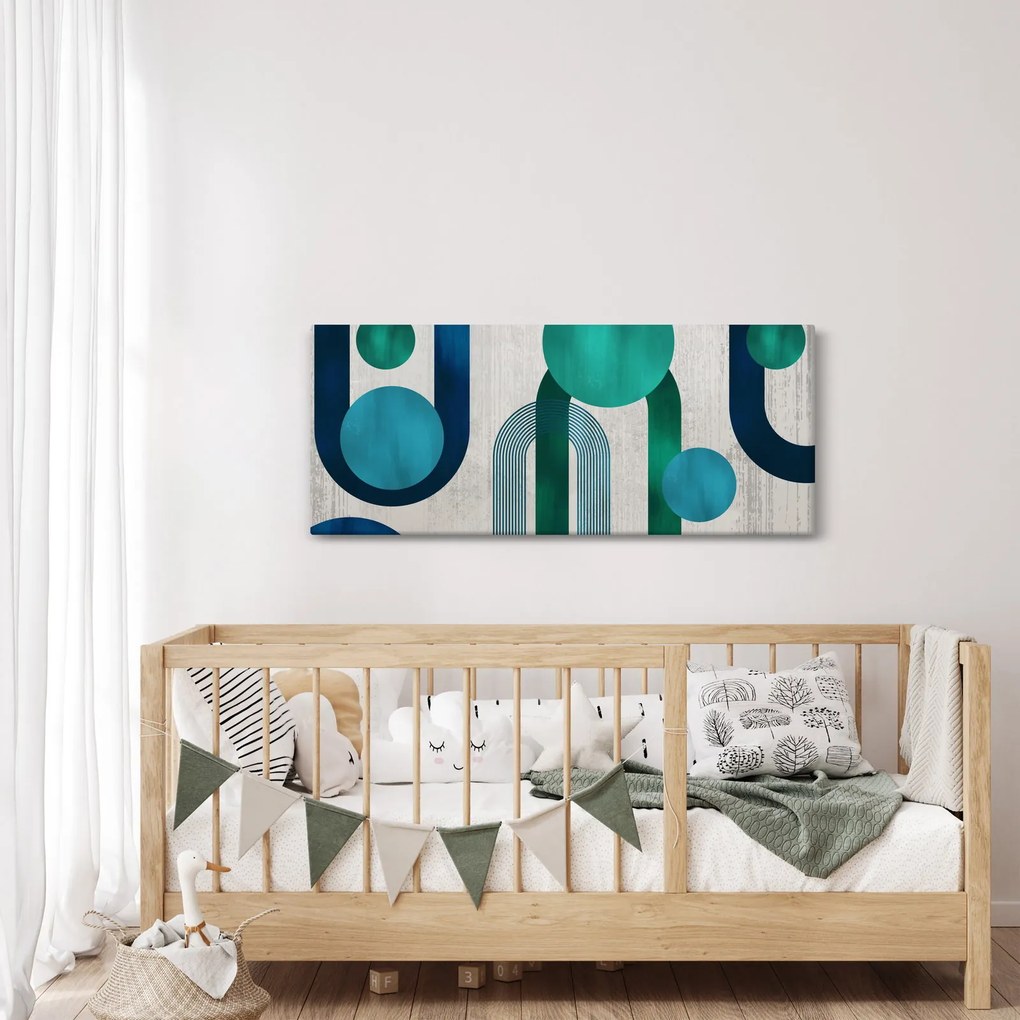 Kép - Vonalak és kör alakzatok (120x50 cm)
