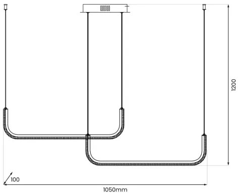LED Csillár zsinóron HORIZONT 2xLED/11W/230V fekete