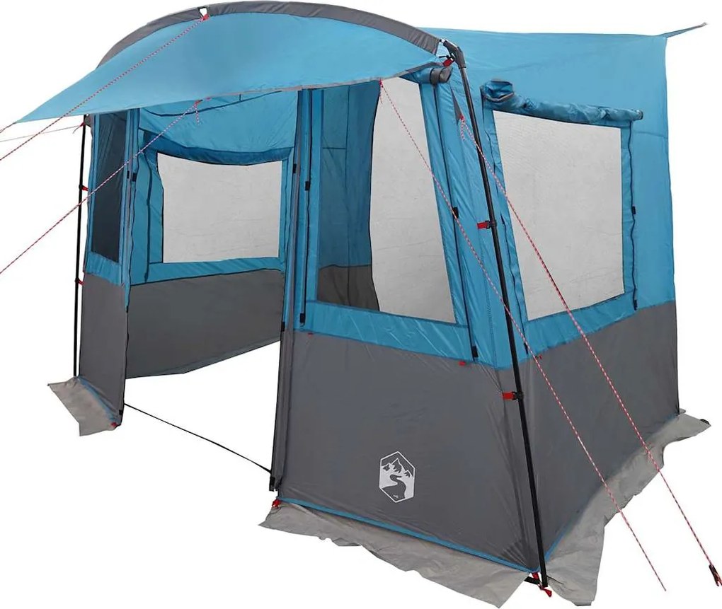 vidaXL Hátulról nyíló sátor karavánhoz tetővel Kék 352 x 250 x 240 cm