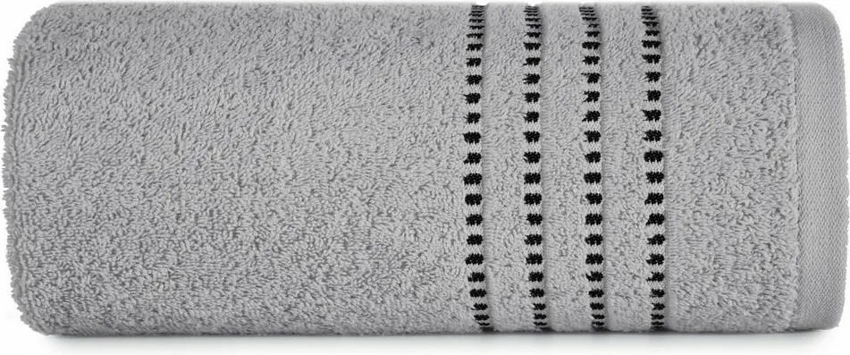 Törölköző 50x90 Fiore acél 500g/m2 frottír bordűrrel díszítve