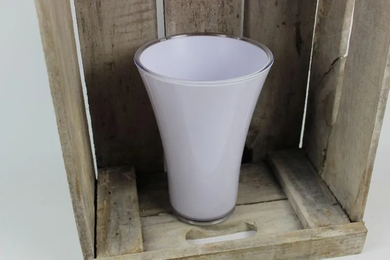 Fehér műanyag virágcserép orchideához 20cm