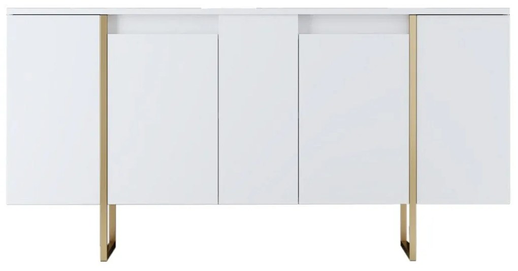 Konzolasztal Luxe - White, Gold