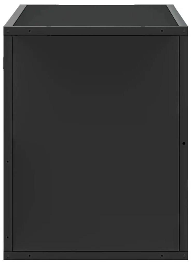 fekete szerelt fa és fém TV-szekrény 80x31x39,5 cm