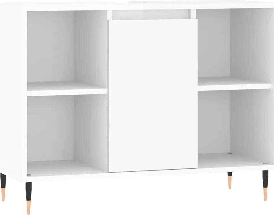 vidaXL magasfényű fehér szerelt fa fürdőszobaszekrény 80 x 33 x 60 cm